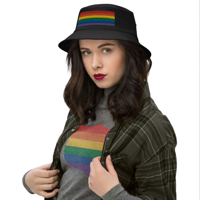 Bucket Hat with Rainbow Thumbnail